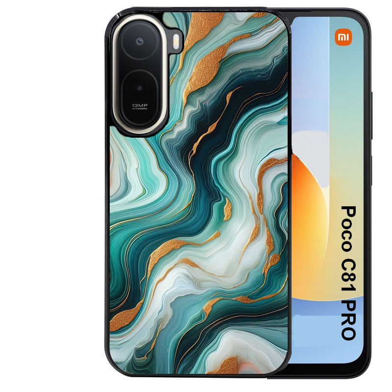 Coque pour POCO C81 PRO marbre vert