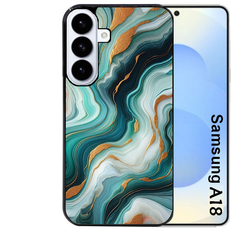 Coque pour Galaxy A08 A18 A28 A38 A58 marbre vert