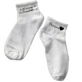 Chaussette courte personnalisée marraine formidable disponible en blanc, rose, vert, jaune, violet et bleu