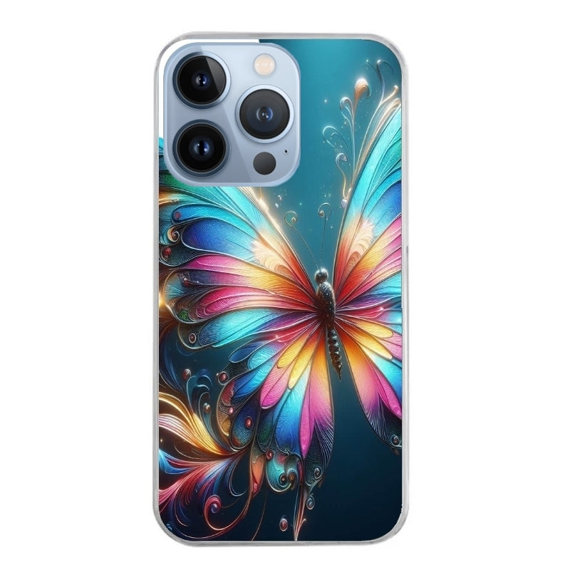 Coque taperso pour Iphone 14 et PRO PLUS PRO MAX avec motif papillon arc protection antichoc personnalisée