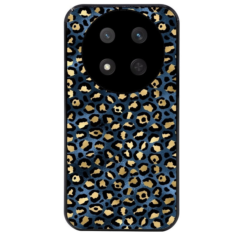 Coque noire taperso pour Magic 7 LITE et PRO avec motif leopard bleu protection antichoc personnalisée