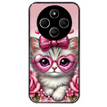 Coque noire taperso pour POCO C75 avec motif chat lunettes protection antichoc personnalisée