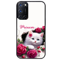 Coque noire taperso pour OPPO Reno 8 LITE avec motif chat fleurs personnalisee protection antichoc personnalisée