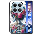 Coque noire taperso pour Redmi Note 15 et PRO PLUS 4G 5G avec motif tete de mort calavera papillon protection antichoc personnalisée