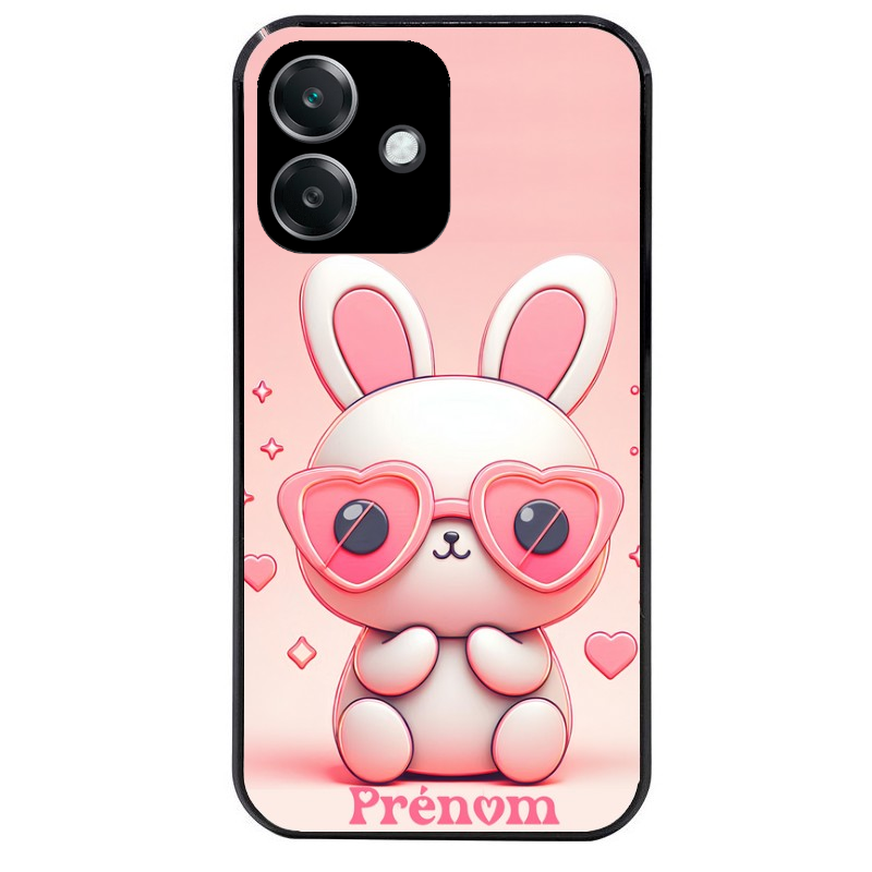 Coque noire taperso pour OPPO A40 avec motif lapin lunettes personnalisee protection antichoc personnalisée