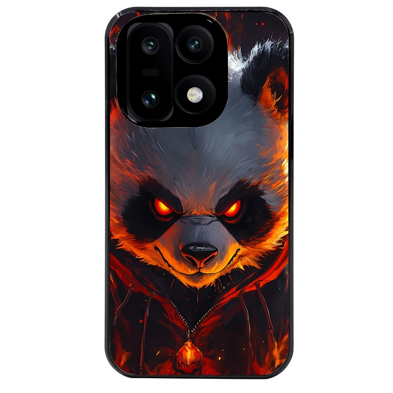 Coque noire taperso pour OnePlus 15 avec motif panda very angry protection antichoc personnalisée
