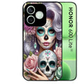 Coque noire pour Honor 600 LITE avec motif tete de mort calavera bijoux protection antichoc personnalisée