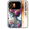 Coque noire taperso pour Honor 600 et 600 PRO avec motif tete de mort calavera papillon protection antichoc personnalisée