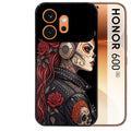 Coque noire taperso pour Honor 600 et 600 PRO avec motif tete de mort rock protection antichoc personnalisée