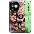 Coque noire pour Honor 600 LITE avec motif tete de mort calavera rose protection antichoc personnalisée