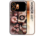 Coque noire taperso pour Honor 600 et 600 PRO avec motif tete de mort calavera rose protection antichoc personnalisée