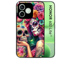 Coque noire pour Honor 600 LITE avec motif tete de mort calavera skull protection antichoc personnalisée