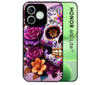 Coque noire pour Honor 600 LITE avec motif tete de mort calavera violette protection antichoc personnalisée