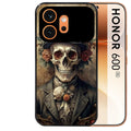 Coque noire taperso pour Honor 600 et 600 PRO avec motif tete de mort chapeau protection antichoc personnalisée