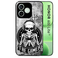 Coque noire pour Honor 600 LITE avec motif tete de mort gamer beton protection antichoc personnalisée