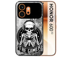 Coque noire taperso pour Honor 600 et 600 PRO avec motif tete de mort gamer beton protection antichoc personnalisée
