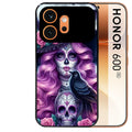 Coque noire taperso pour Honor 600 et 600 PRO avec motif tete de mort calavera et corbeau protection antichoc personnalisée