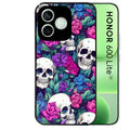 Coque noire pour Honor 600 LITE avec motif tete de mort violet protection antichoc personnalisée