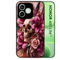 Coque noire pour Honor 600 LITE avec motif tete de mort skull plume protection antichoc personnalisée