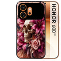 Coque noire taperso pour Honor 600 et 600 PRO avec motif tete de mort skull plume protection antichoc personnalisée