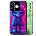 Coque noire pour Honor 600 LITE avec motif tete de mort skull fluo protection antichoc personnalisée