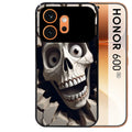 Coque noire taperso pour Honor 600 et 600 PRO avec motif tete de mort smile protection antichoc personnalisée