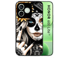 Coque noire pour Honor 600 LITE avec motif tete de mort tatoo protection antichoc personnalisée