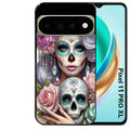 Coque pour Pixel 10 / 11 / PRO / XL tete de mort calavera bijoux
