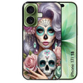 Coque pour Iphone 18 / PRO / PRO MAX / 18E tete de mort calavera bijoux
