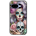 Coque pour Pixel 8A 9A 10A tete de mort calavera bijoux
