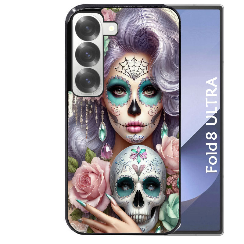 Coque pour Z FOLD 8 ULTRA tete de mort calavera bijoux