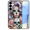 Coque pour Galaxy A08 A18 A28 A38 A58 tete de mort calavera bijoux