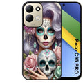 Coque pour POCO C95 PRO tete de mort calavera bijoux