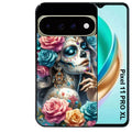 Coque pour Pixel 10 / 11 / PRO / XL tete de mort calavera bleu