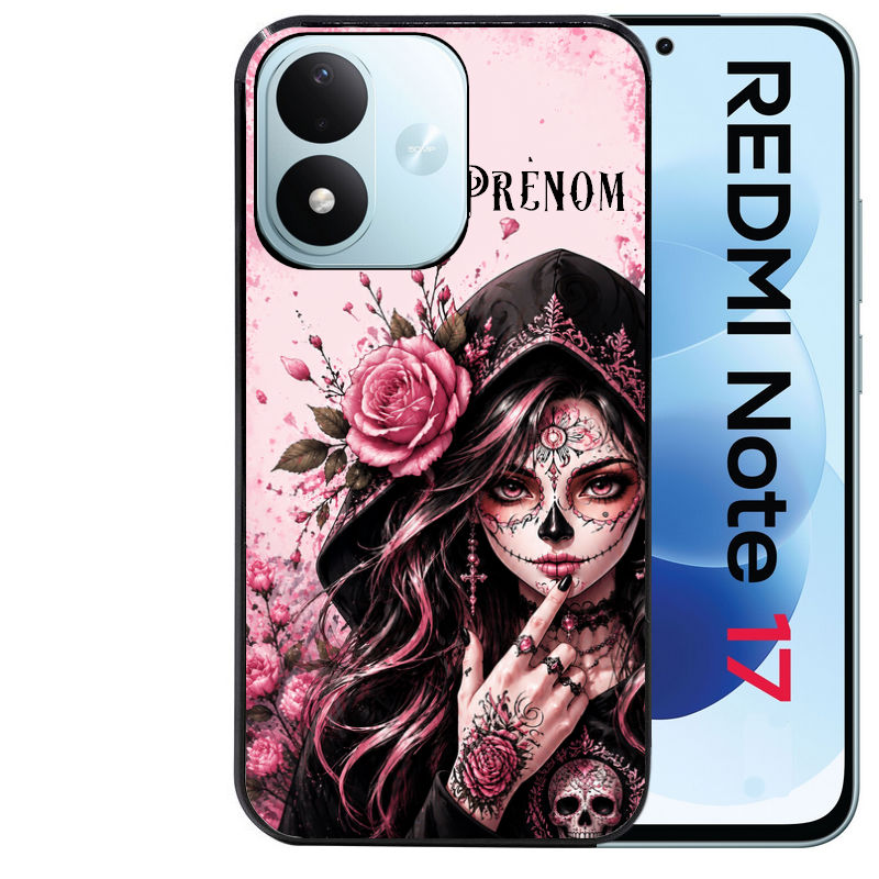 Coque pour Redmi Note 17 et PRO 4G 5G Max personnalisée tete de mort calavera druide