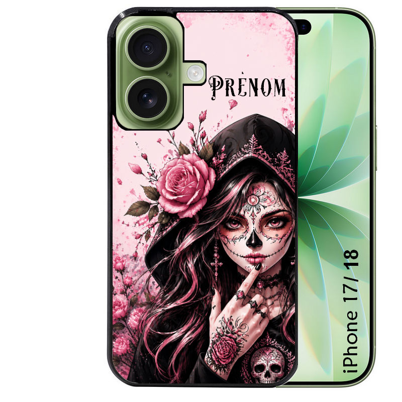 Coque pour Iphone 18 / PRO / PRO MAX / 18E personnalisée tete de mort calavera druide