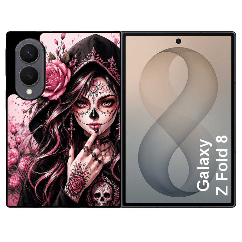 Coque pour Z FOLD 8 personnalisée tete de mort calavera druide