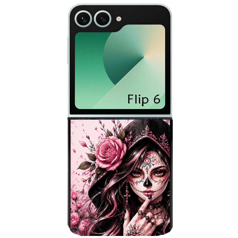 Coque pour Z FLIP 6 7 8 personnalisée tete de mort calavera druide