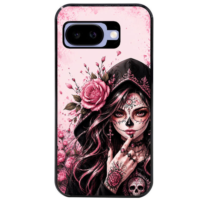 Coque pour Pixel 8A 9A 10A personnalisée tete de mort calavera druide