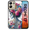 Coque pour Redmi 17 et 17C 4G 5G tete de mort calavera papillon