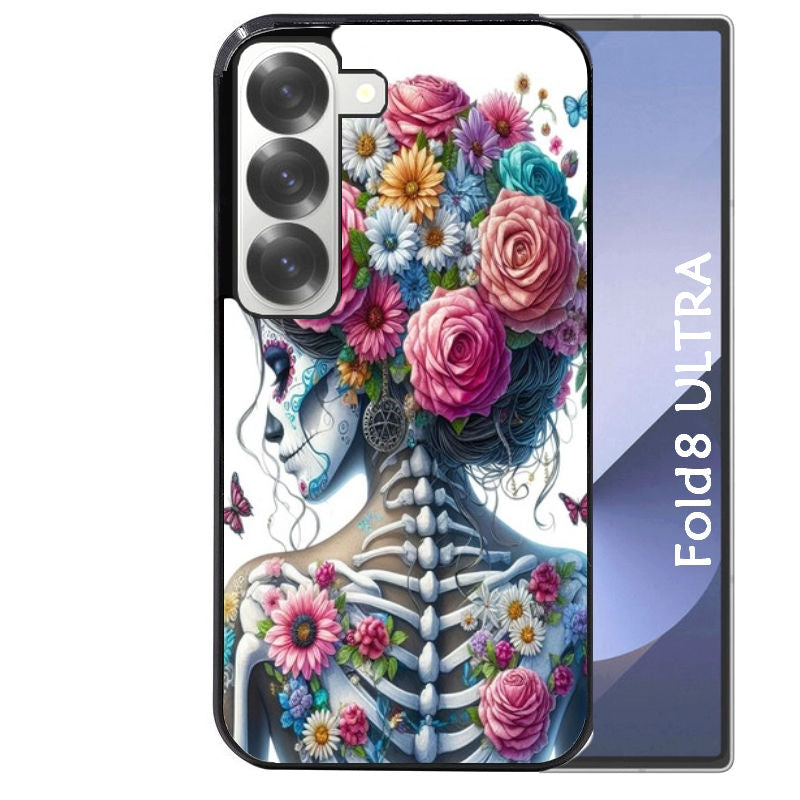 Coque pour Z FOLD 8 ULTRA tete de mort calavera papillon