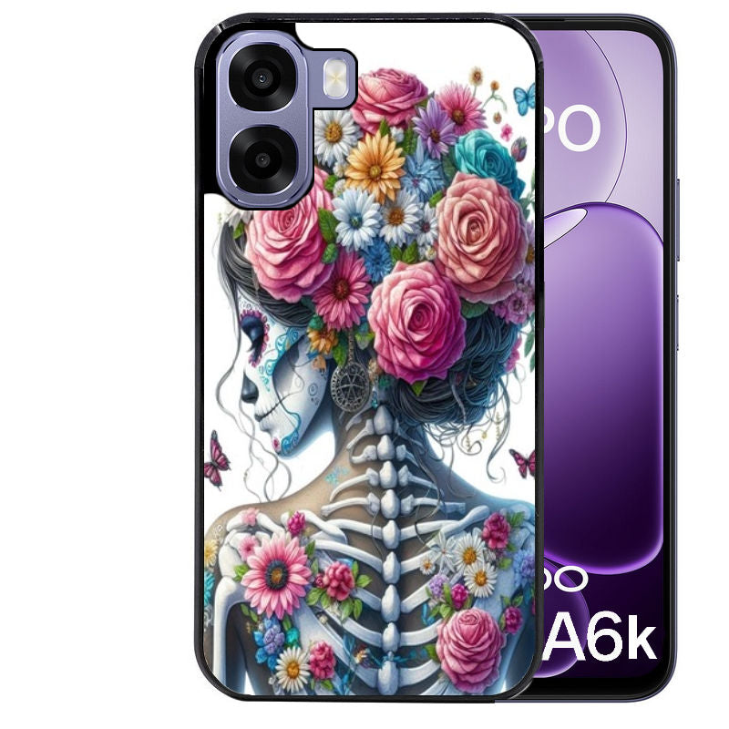 Coque pour Oppo A6 A6 A6K tete de mort calavera papillon
