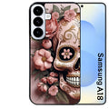 Coque pour Galaxy A08 A18 A28 A38 A58 tete de mort calavera rose