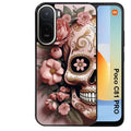 Coque pour POCO C81 PRO tete de mort calavera rose