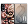 Coque pour Z FOLD 8 tete de mort calavera rose