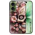 Coque pour Iphone 18 / PRO / PRO MAX / 18E tete de mort calavera rose