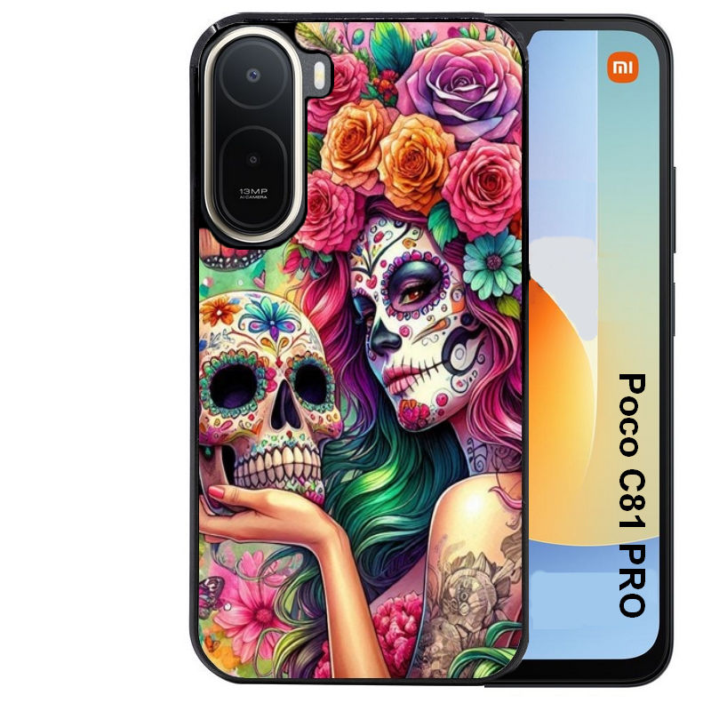 Coque pour POCO C81 PRO tete de mort calavera skull
