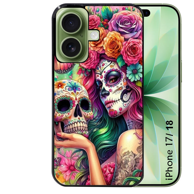 Coque pour Iphone 18 / PRO / PRO MAX / 18E tete de mort calavera skull