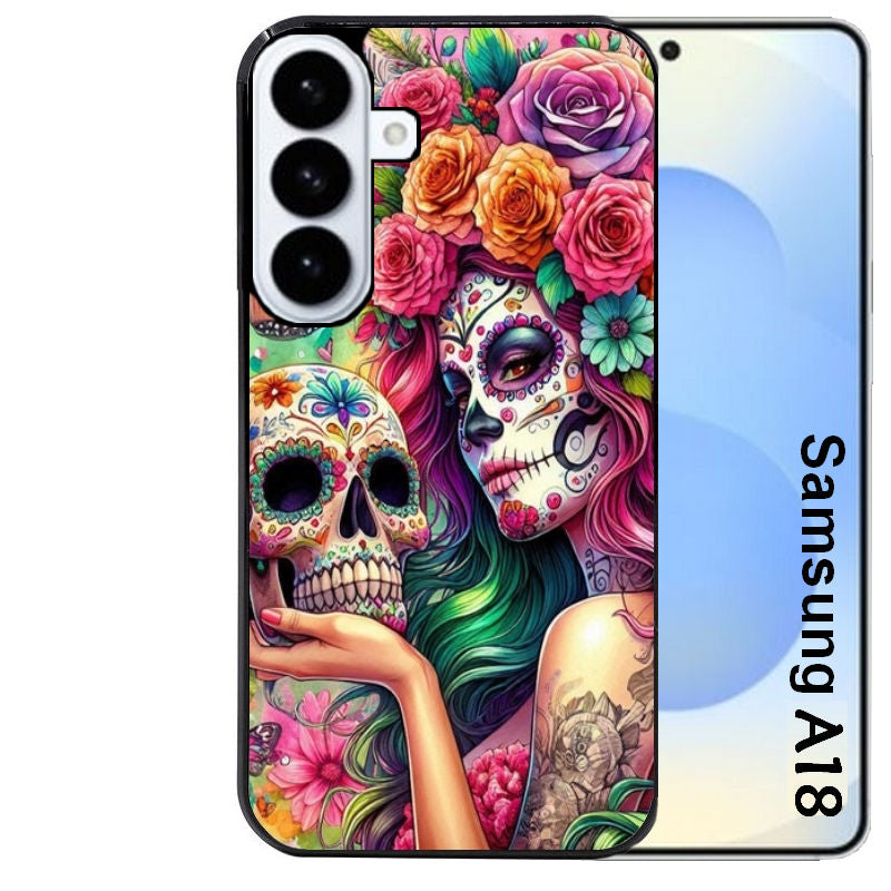 Coque pour Galaxy A08 A18 A28 A38 A58 tete de mort calavera skull