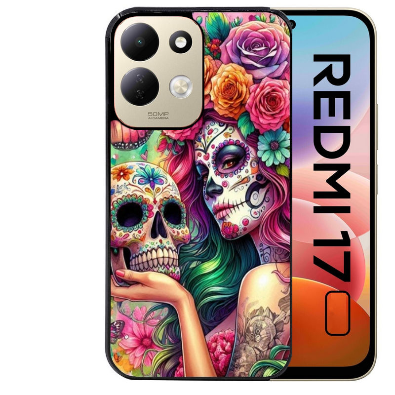 Coque pour Redmi 17 et 17C 4G 5G tete de mort calavera skull